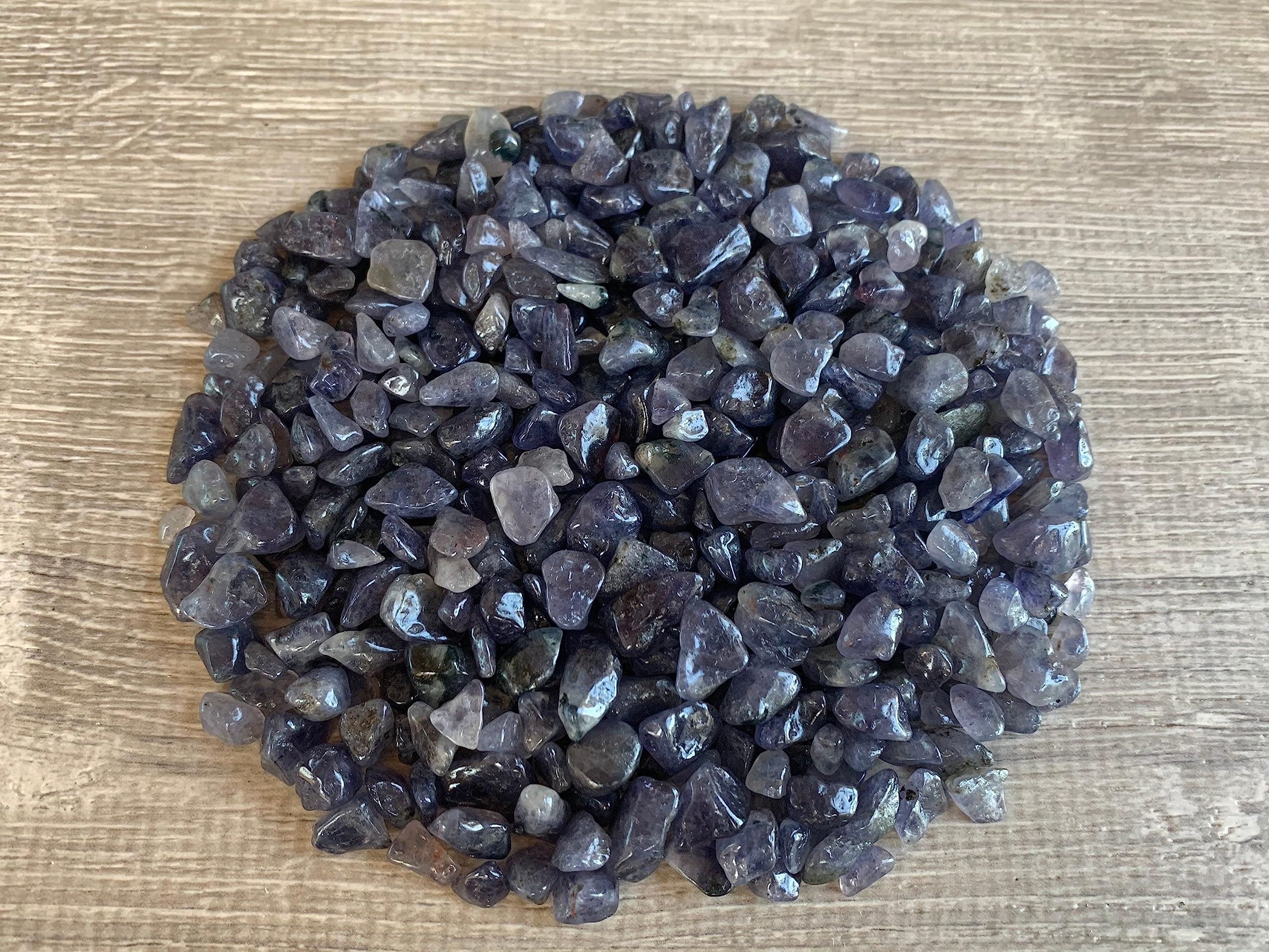 GAF TREASURES iolite crushed mini crystals for resin, art, and mantel displays.