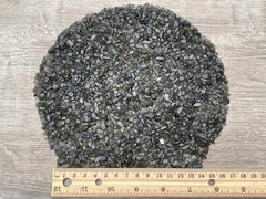 GAF TREASURES Labradorite Black chips with irregular edges showing natural variety for mixed media.