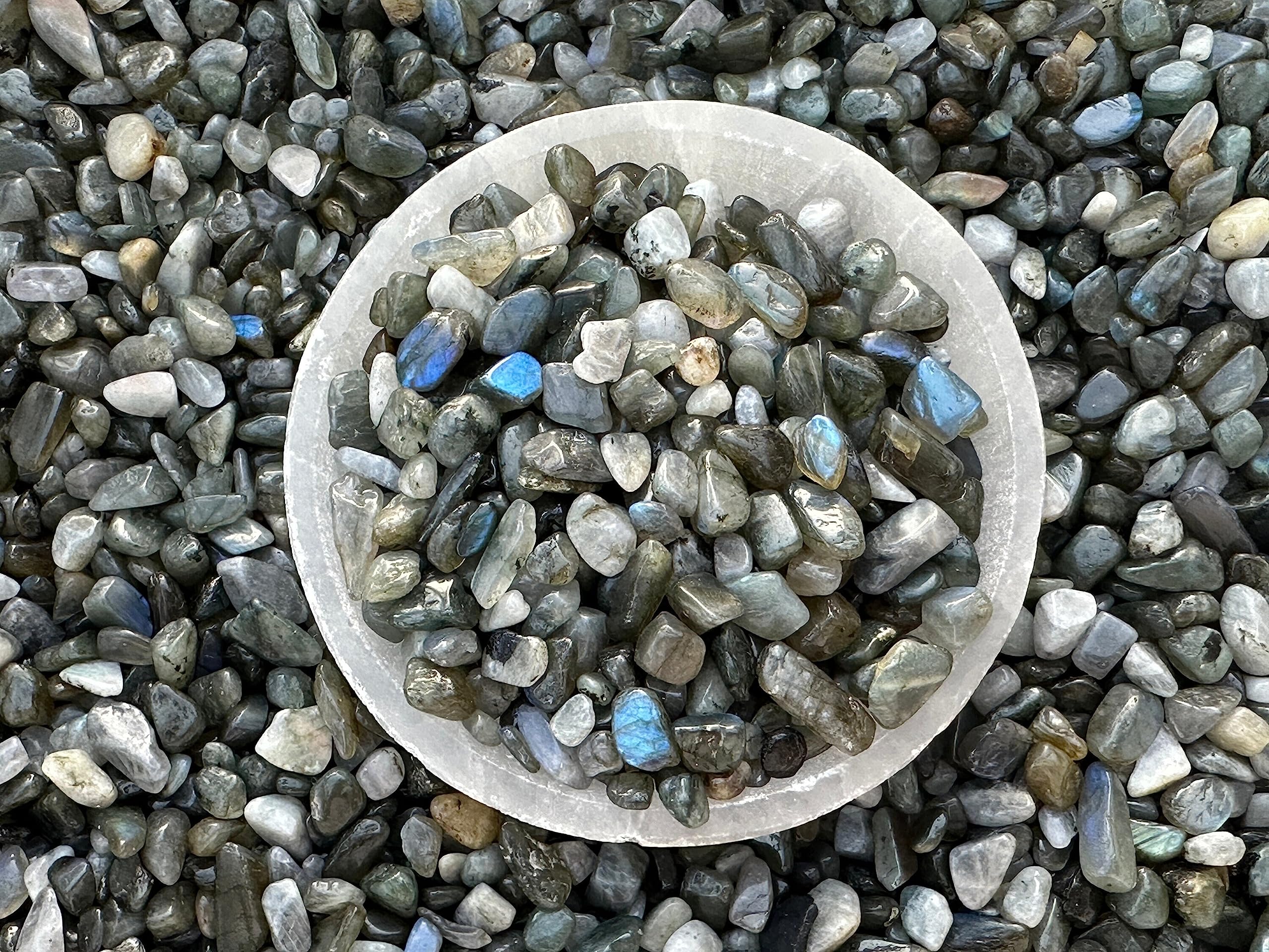 GAF TREASURES Labradorite Blue undrilled chips showcase natural shapes for custom projects