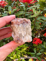 GAF TREASURES large red and brown calcite rough stone for display and collection.