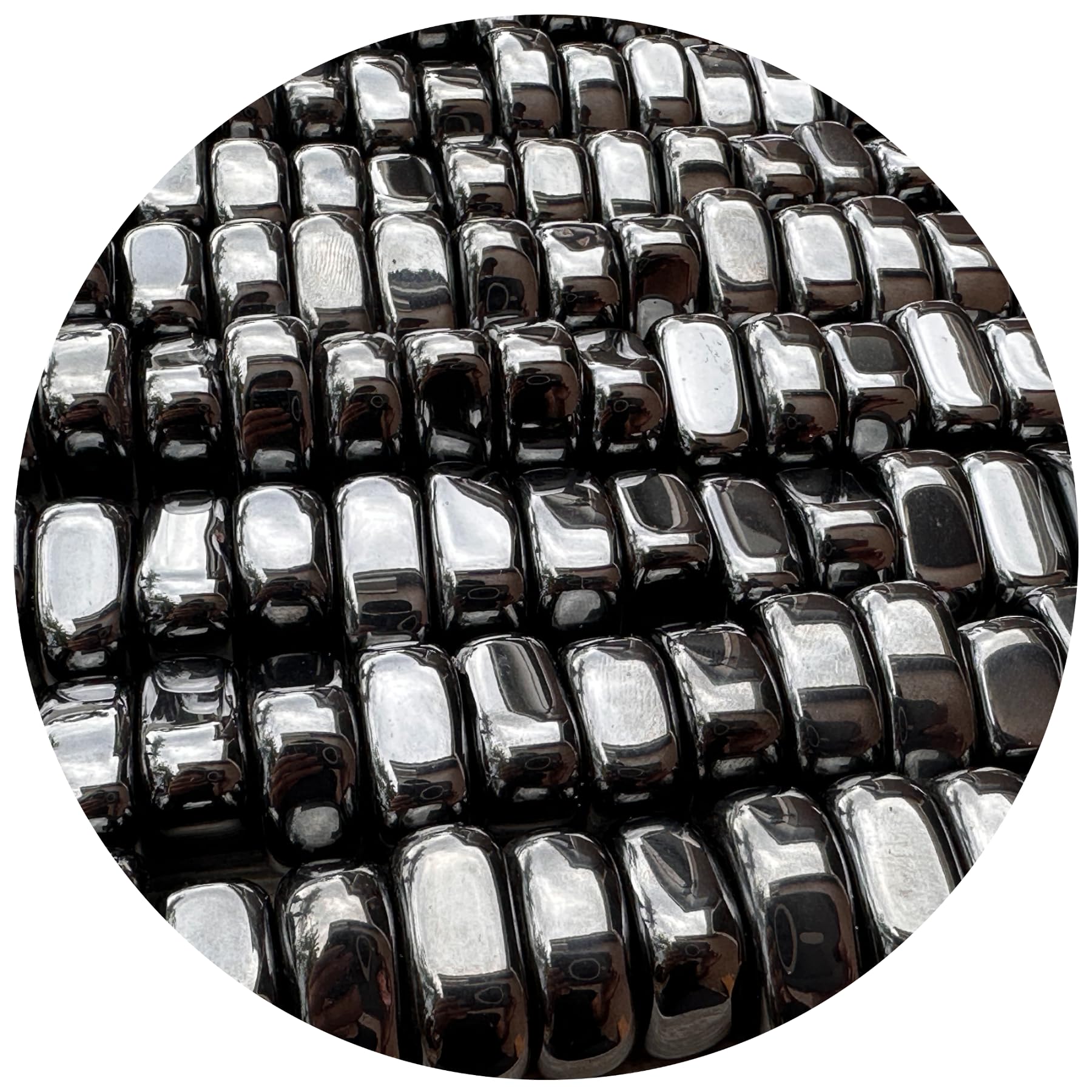 GAF Treasures magnetic hematite tumbles close-up showing polished surface for meditation