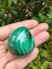 GAF TREASURES malachite palm stone ideal for holding during meditation