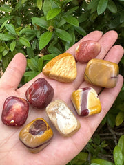 GAF TREASURES Mookaite stones arranged for crystal grid work and meditation