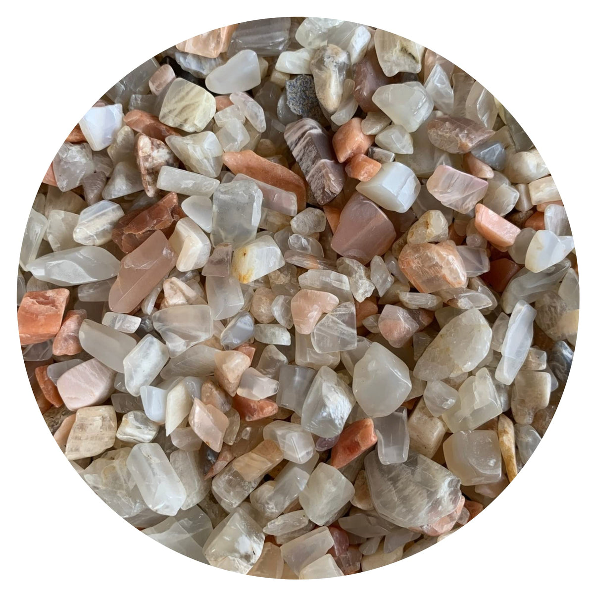 GAF TREASURES moonstone chips for crystal crafts and decor ideas