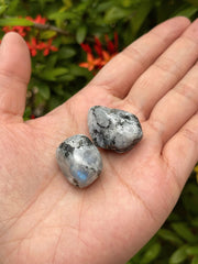 GAF TREASURES crown chakra rainbow moonstone supports focus during reflection.