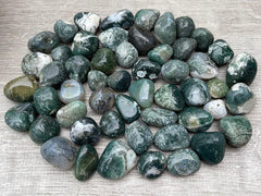GAF Treasures Moss Agate stones in a bag for portable use