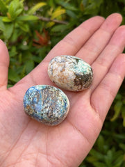 GAF TREASURES natural blemishes and colors on azurite malachite stones add character.