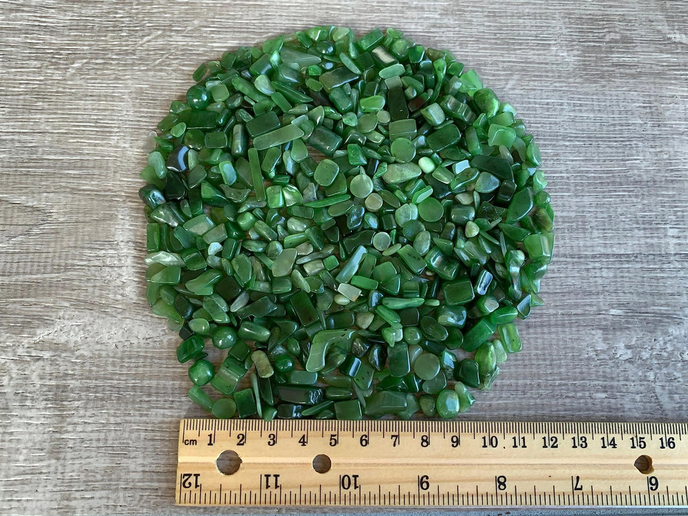 GAF TREASURES Nephrite Jade Chips undrilled for flexible jewelry and craft designs.