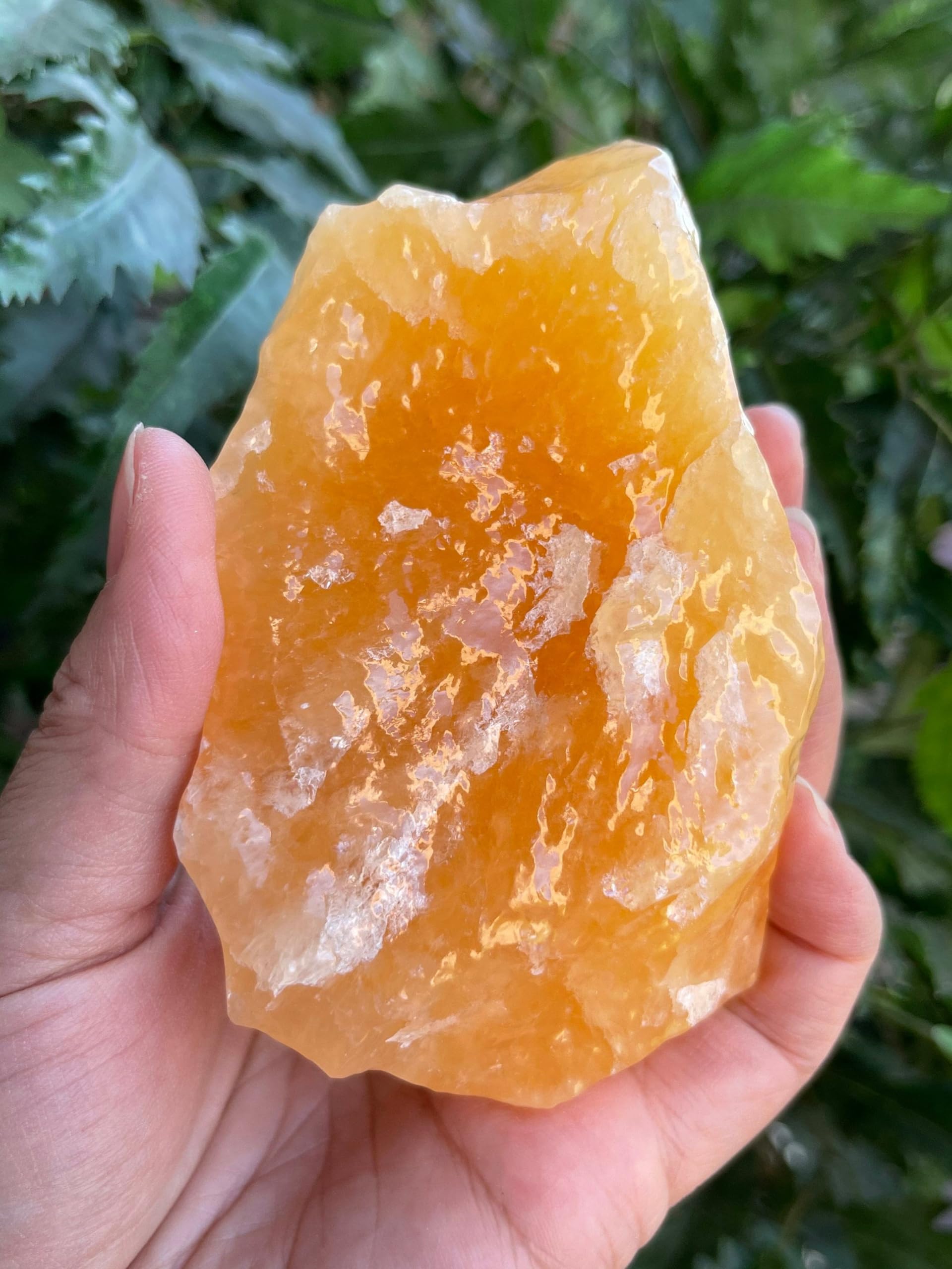 GAF TREASURES orange calcite rough stone ideal for cabbing and wire wrapping.