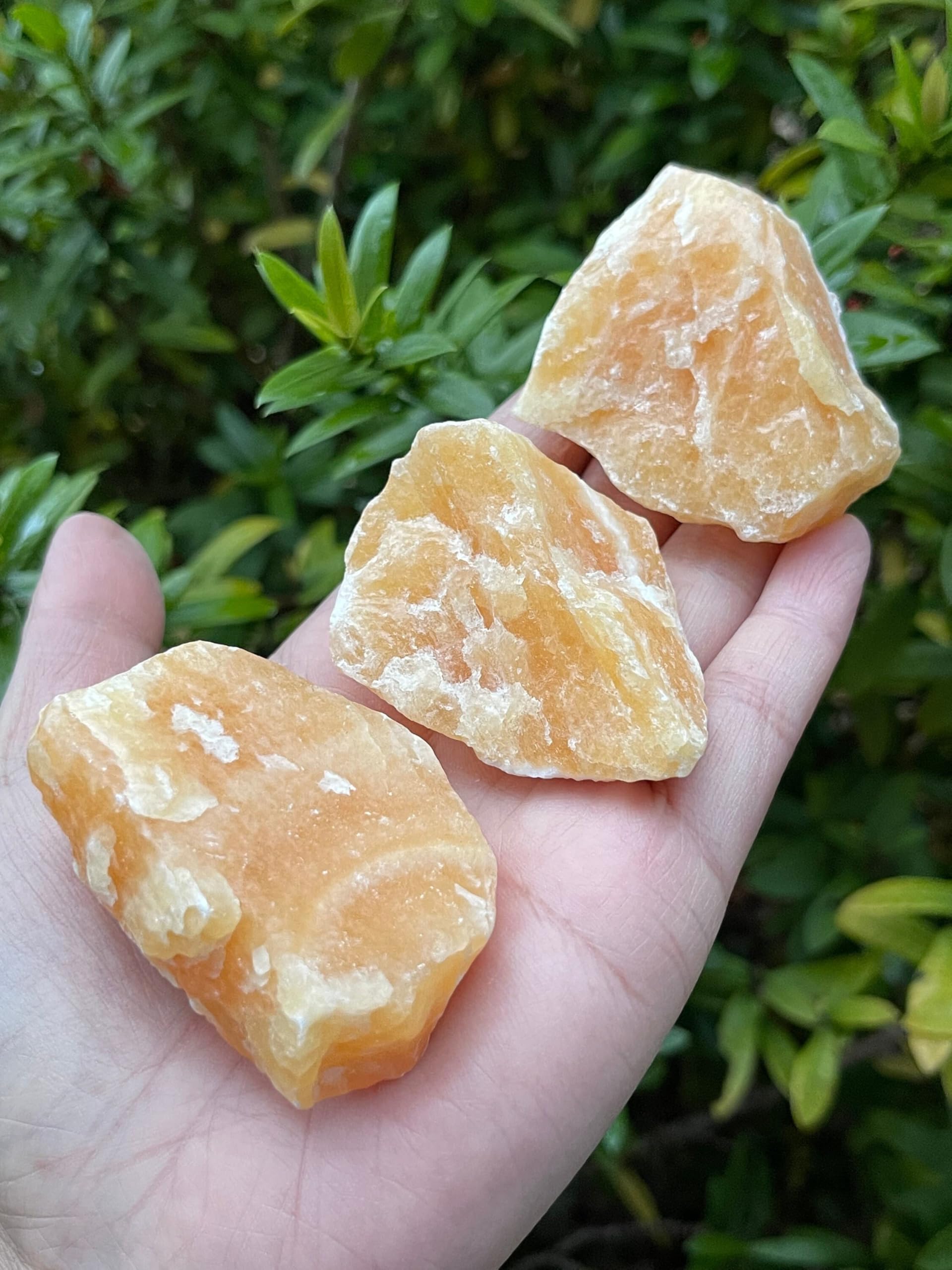 GAF TREASURES orange calcite rough from Mexico showcases authentic mineral origin.