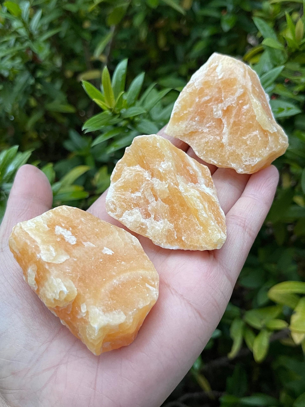 GAF TREASURES orange calcite rough from Mexico showcases authentic mineral origin.