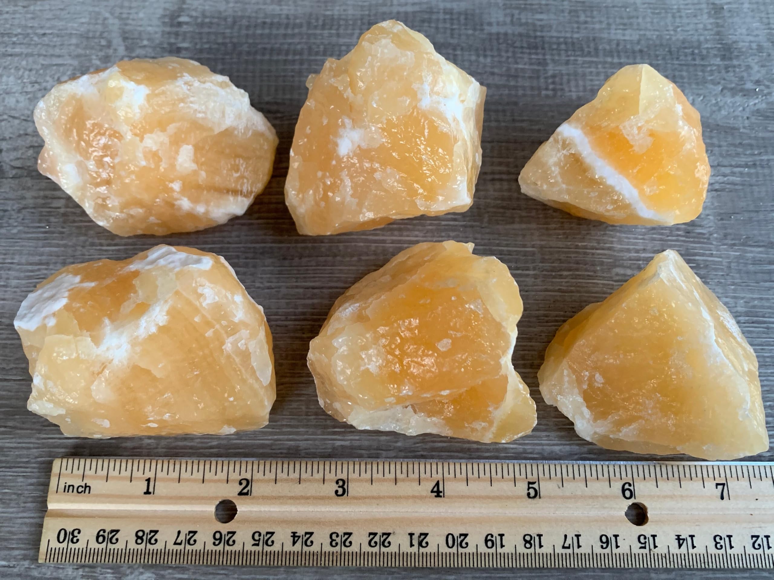 GAF TREASURES orange calcite rough natural dust may vary with gentle cleaning.