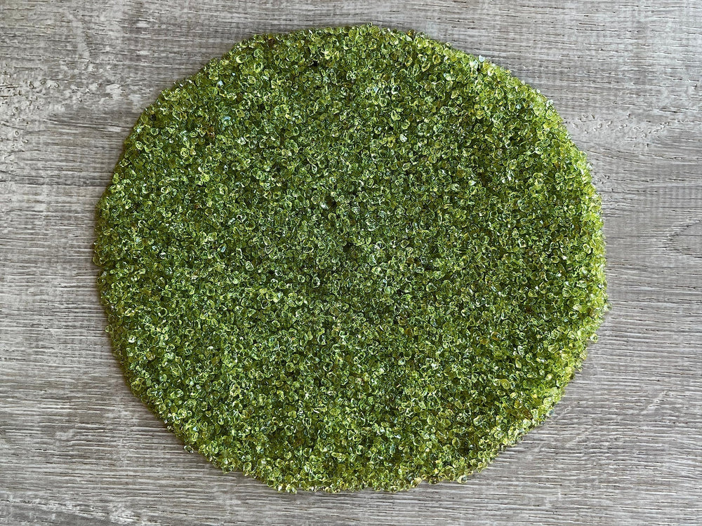 GAF TREASURES Peridot Chips natural closeup; vibrant green mini stones ideal for DIY jewelry and decor