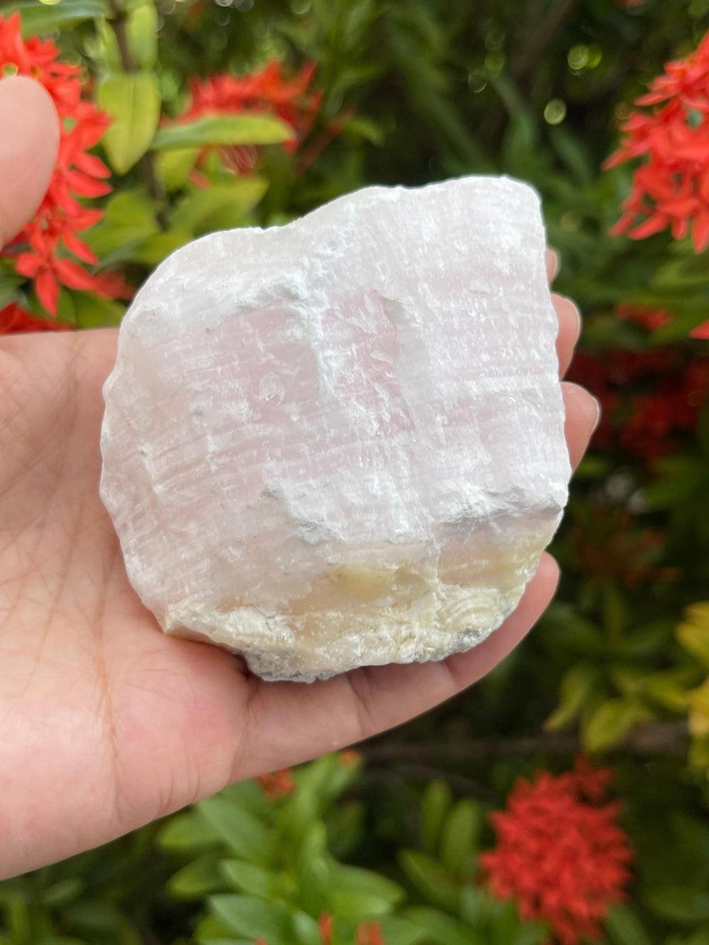 GAF TREASURES Pink Calcite Rough chunk for cabbing and display at home