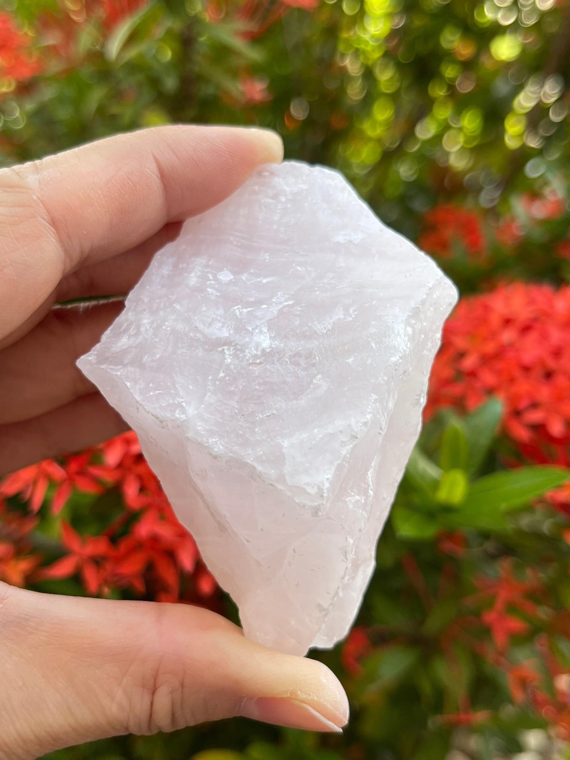 GAF Treasures pink calcite rough piece supports Reiki-inspired craft and meditative ambiance.