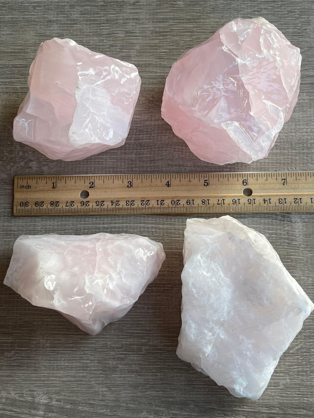 GAF Treasures pink calcite rough, large chunk, ideal for crystal grids and energy balancing displays.