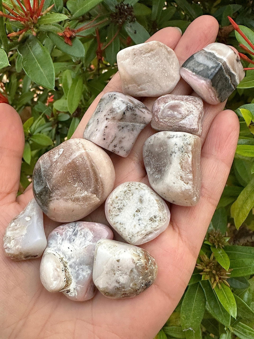 GAF Treasures Pink Opal therapy stones ideal for stress relief rituals.