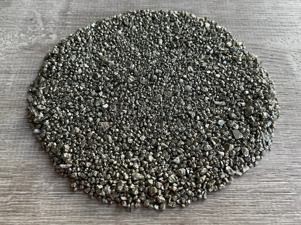 GAF TREASURES Pyrite Chips crushed-undrilled for resin crafts and decorative accents.