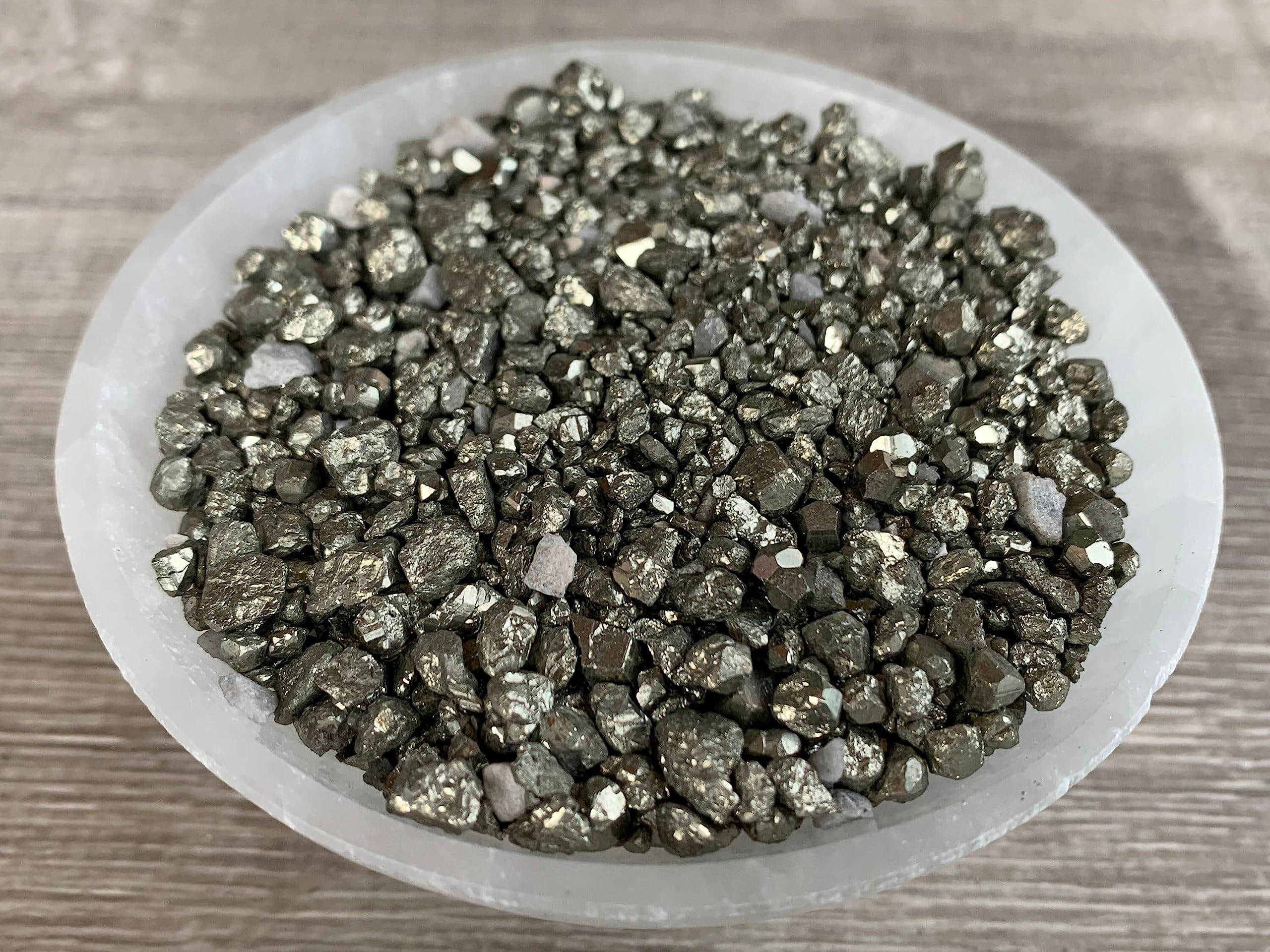 GAF TREASURES Pyrite Chips semi-tumbled edges ideal for home décor projects.