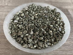 GAF TREASURES Pyrite Chips semi-tumbled edges ideal for home décor projects.