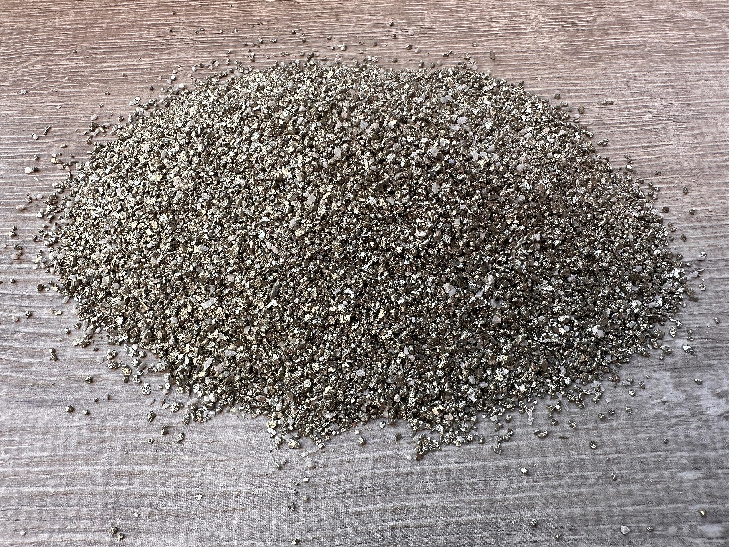 GAF TREASURES Pyrite sand chips in art display for creative layouts.