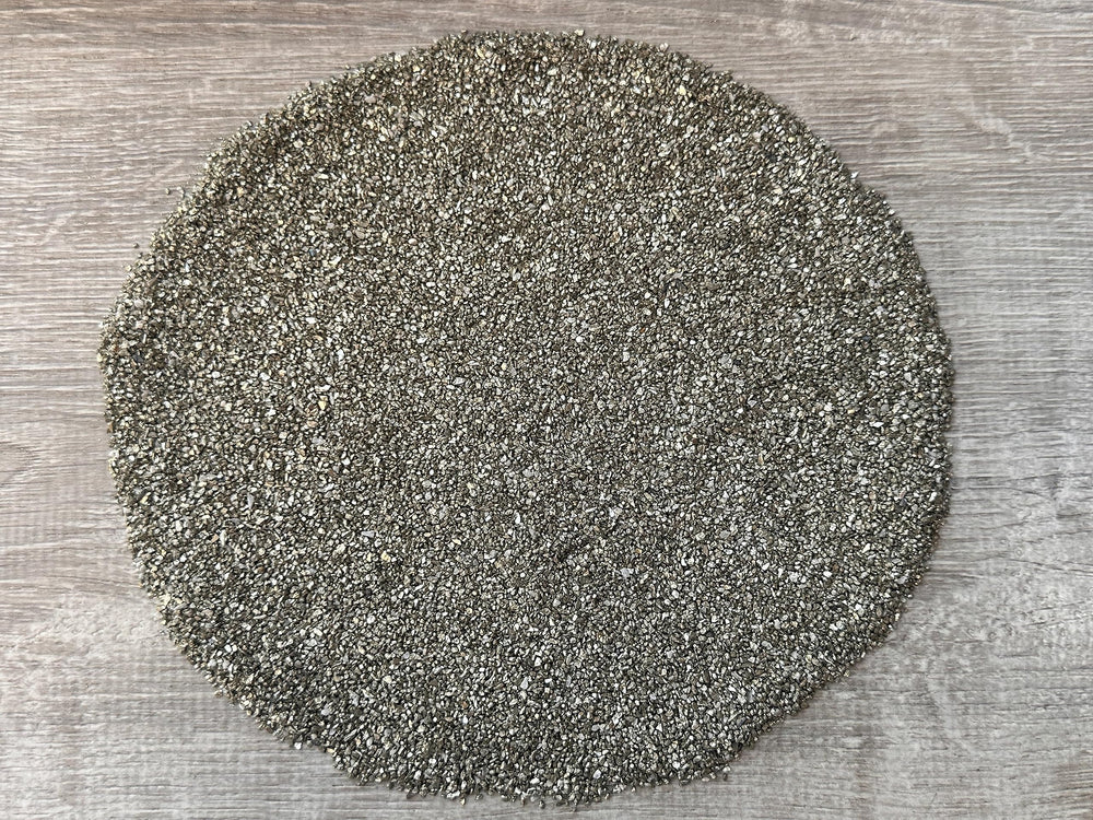 GAF TREASURES Pyrite sand chips with mixed sizes for crafts and texture.