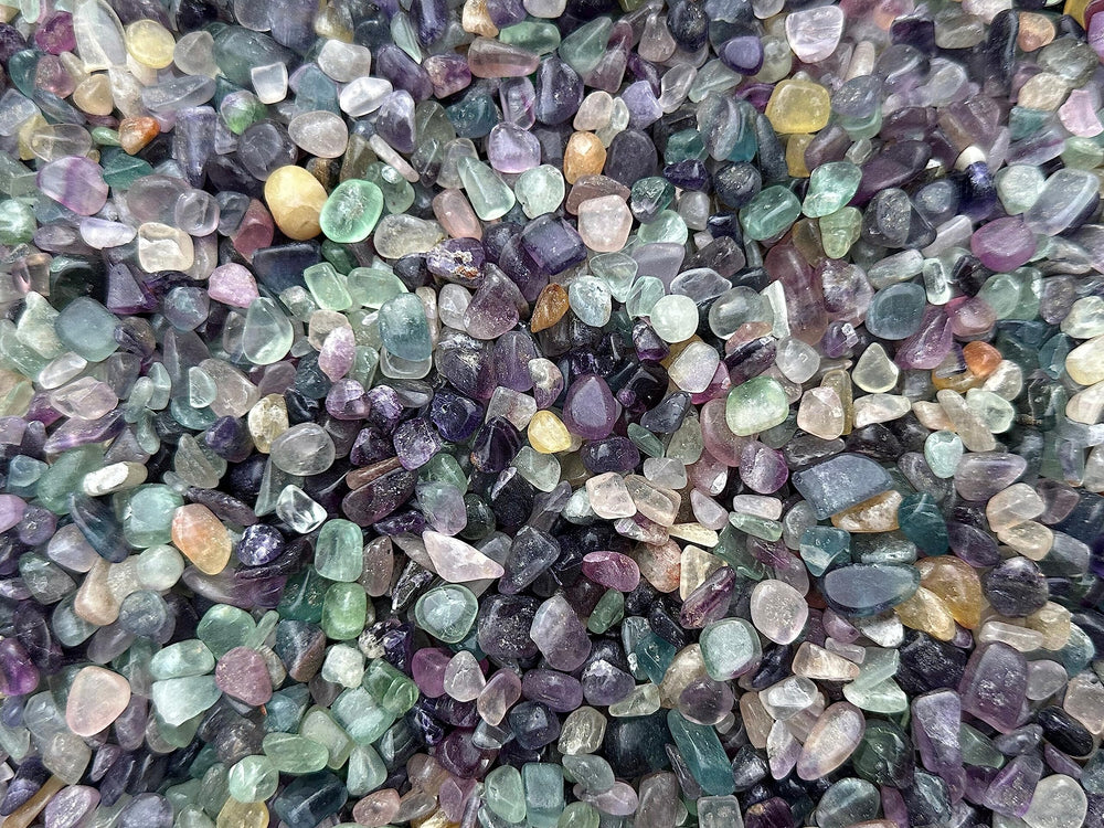 GAF TREASURES Rainbow Fluorite chips add natural texture to wood inlays