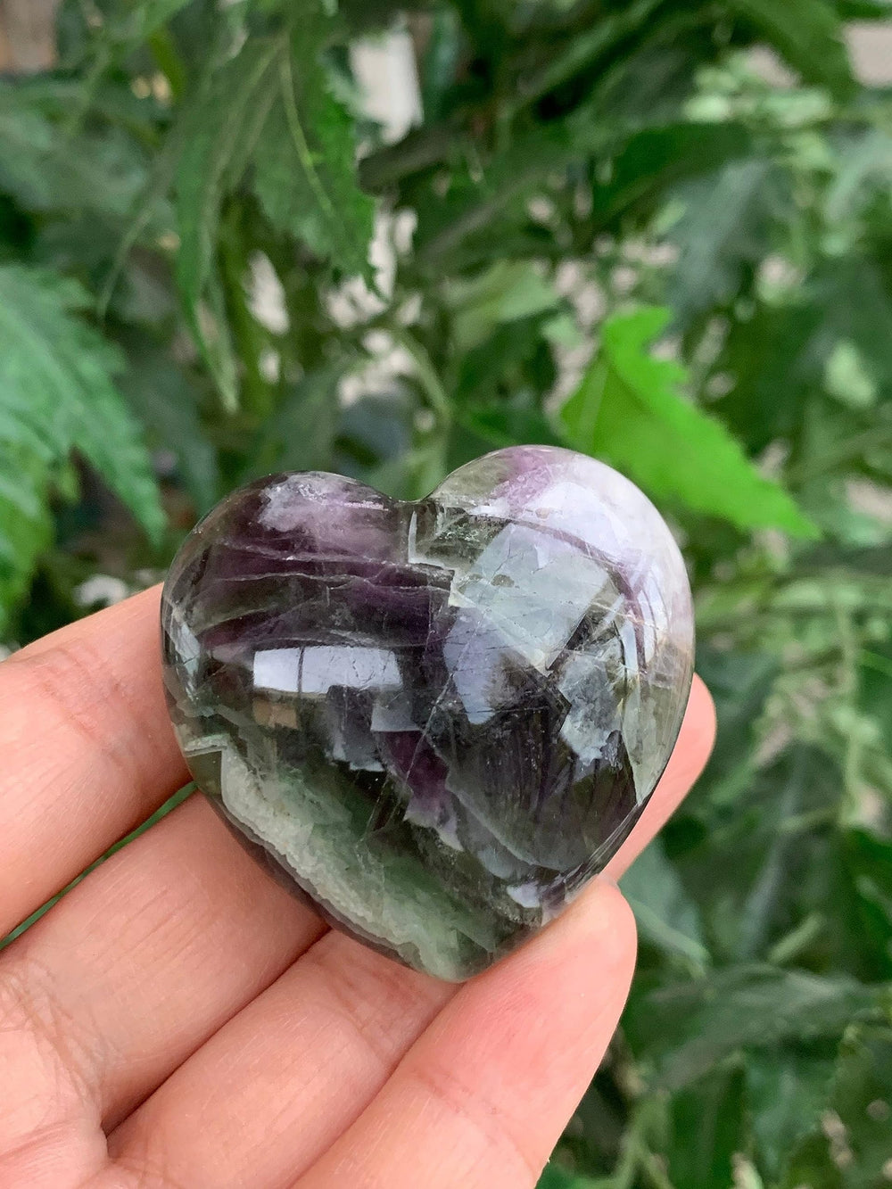 GAF TREASURES Rainbow Fluorite Heart size range 45-50mm with natural variation
