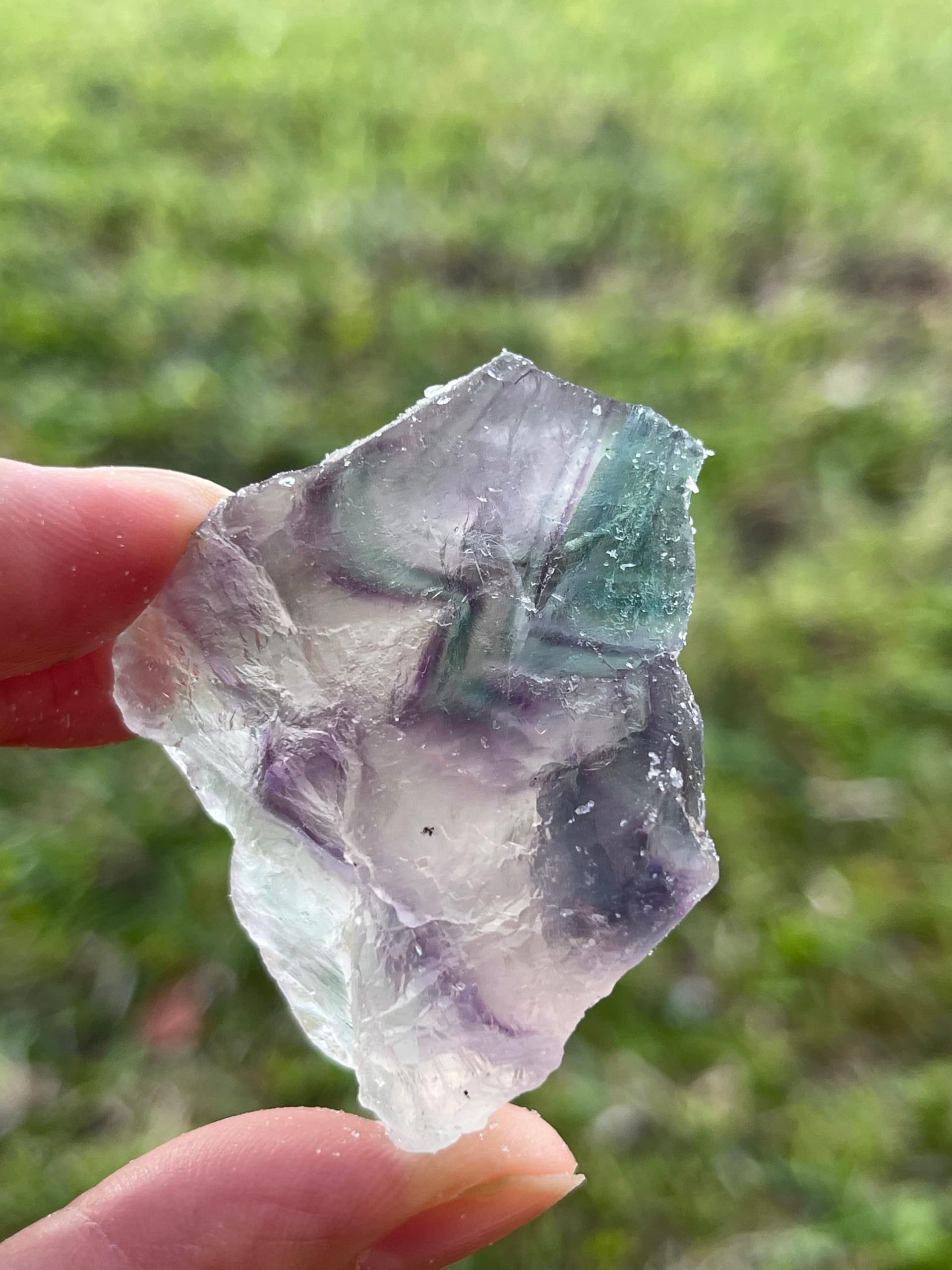 GAF Treasures rough Rainbow Fluorite rock texture and color variations