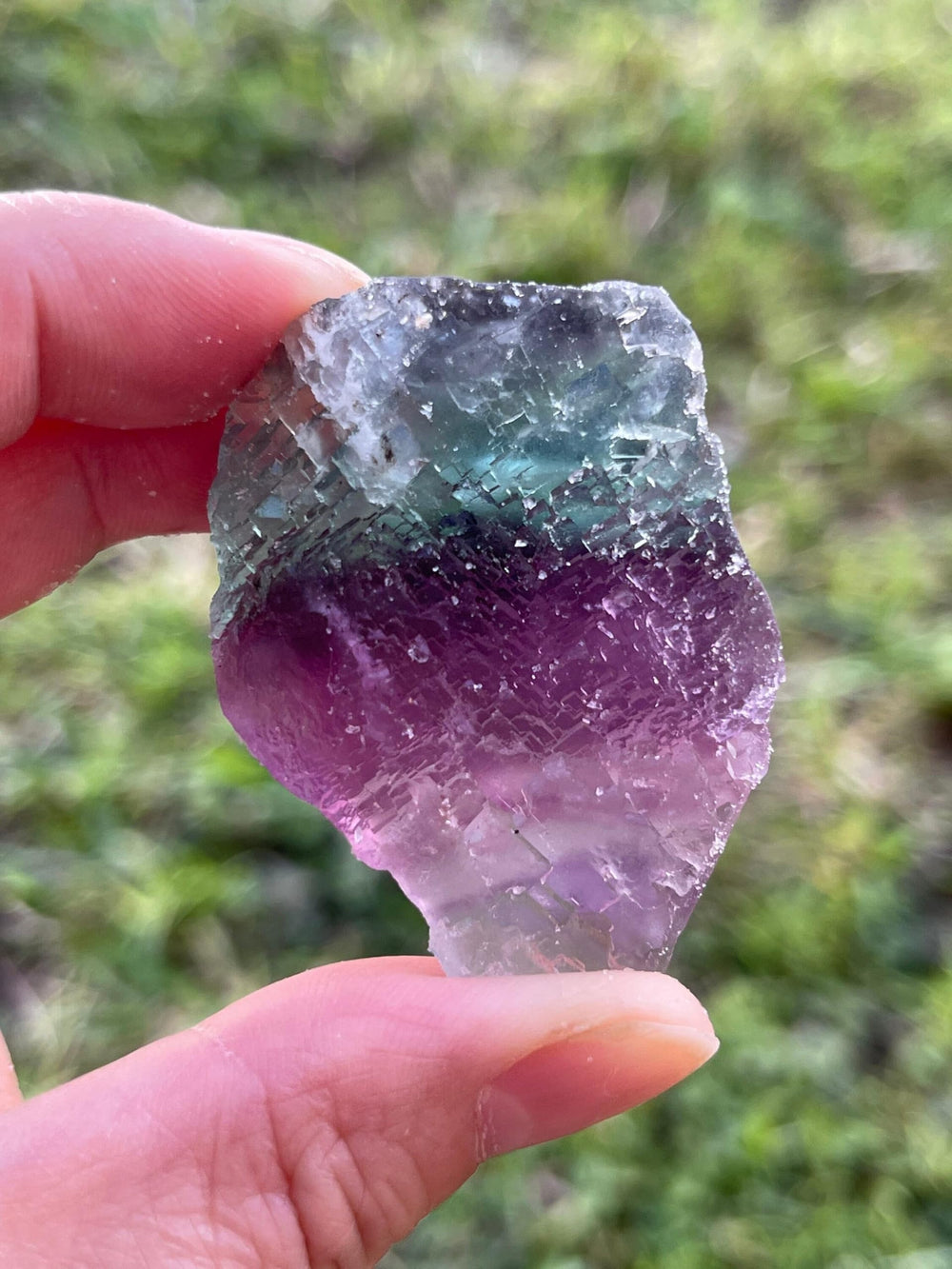 GAF Treasures natural Rainbow Fluorite stone with unique patterns for display