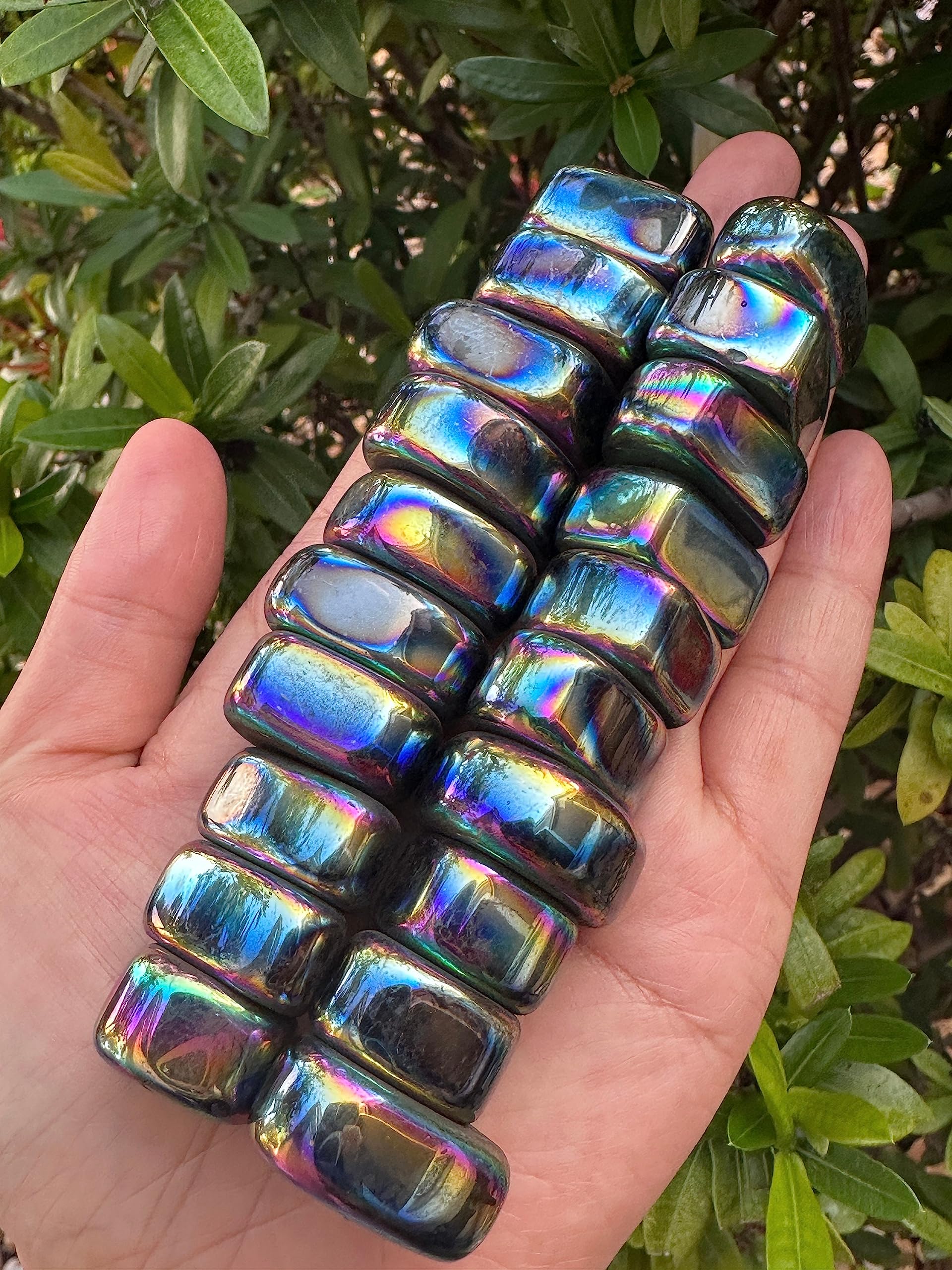GAF TREASURES Rainbow Magnetic Hematite pocket carry promotes balance on the go