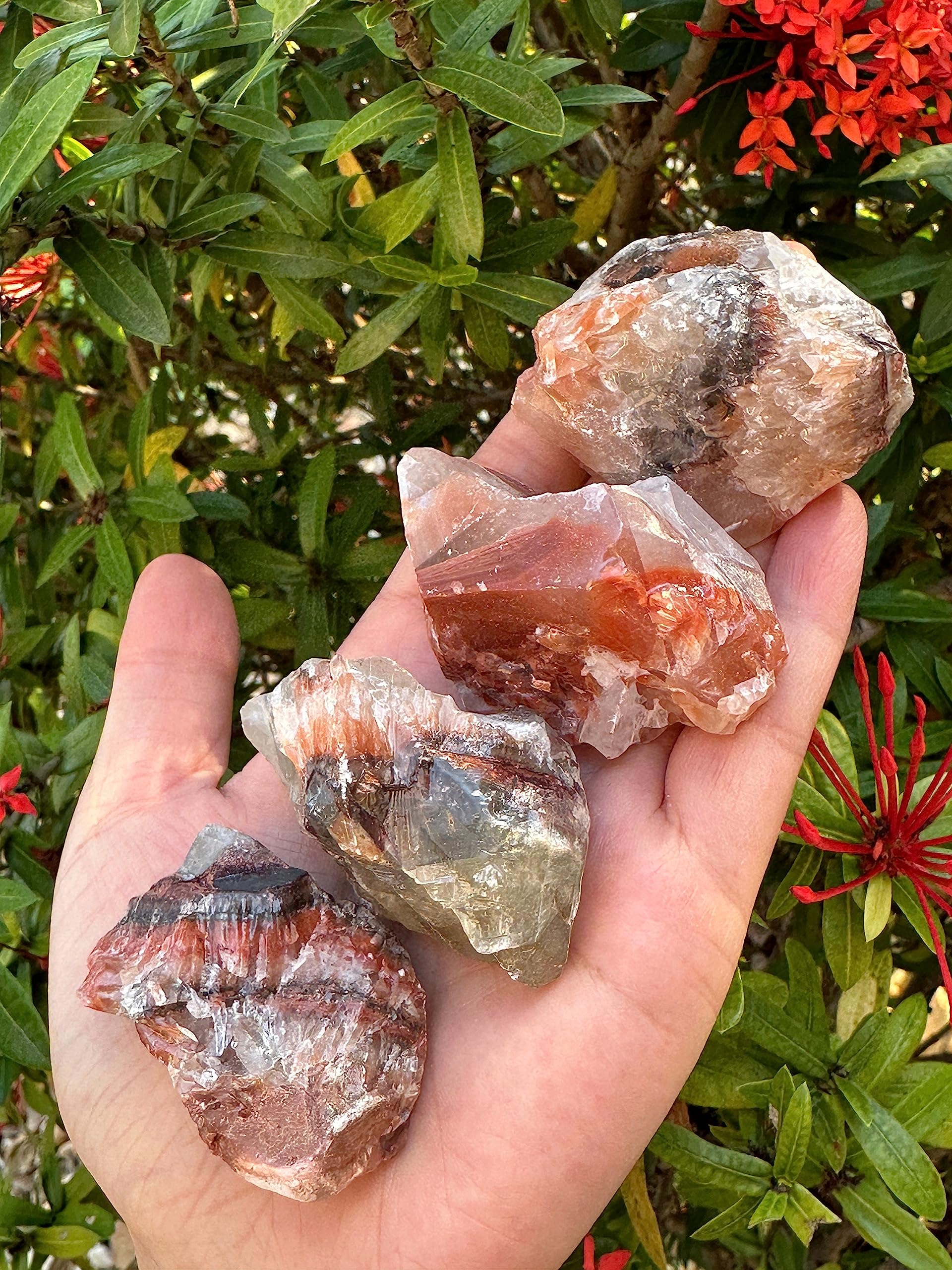 GAF TREASURES red-brown calcite rough stone as a striking decorative accent.