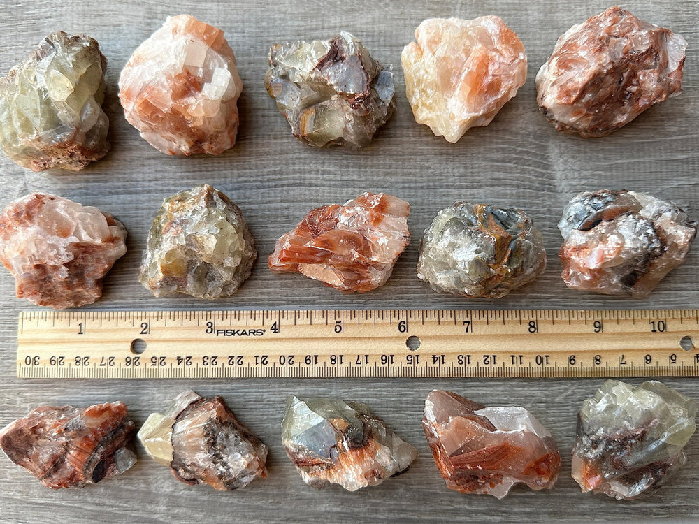 GAF TREASURES natural red-brown calcite with unique patterns and textures.