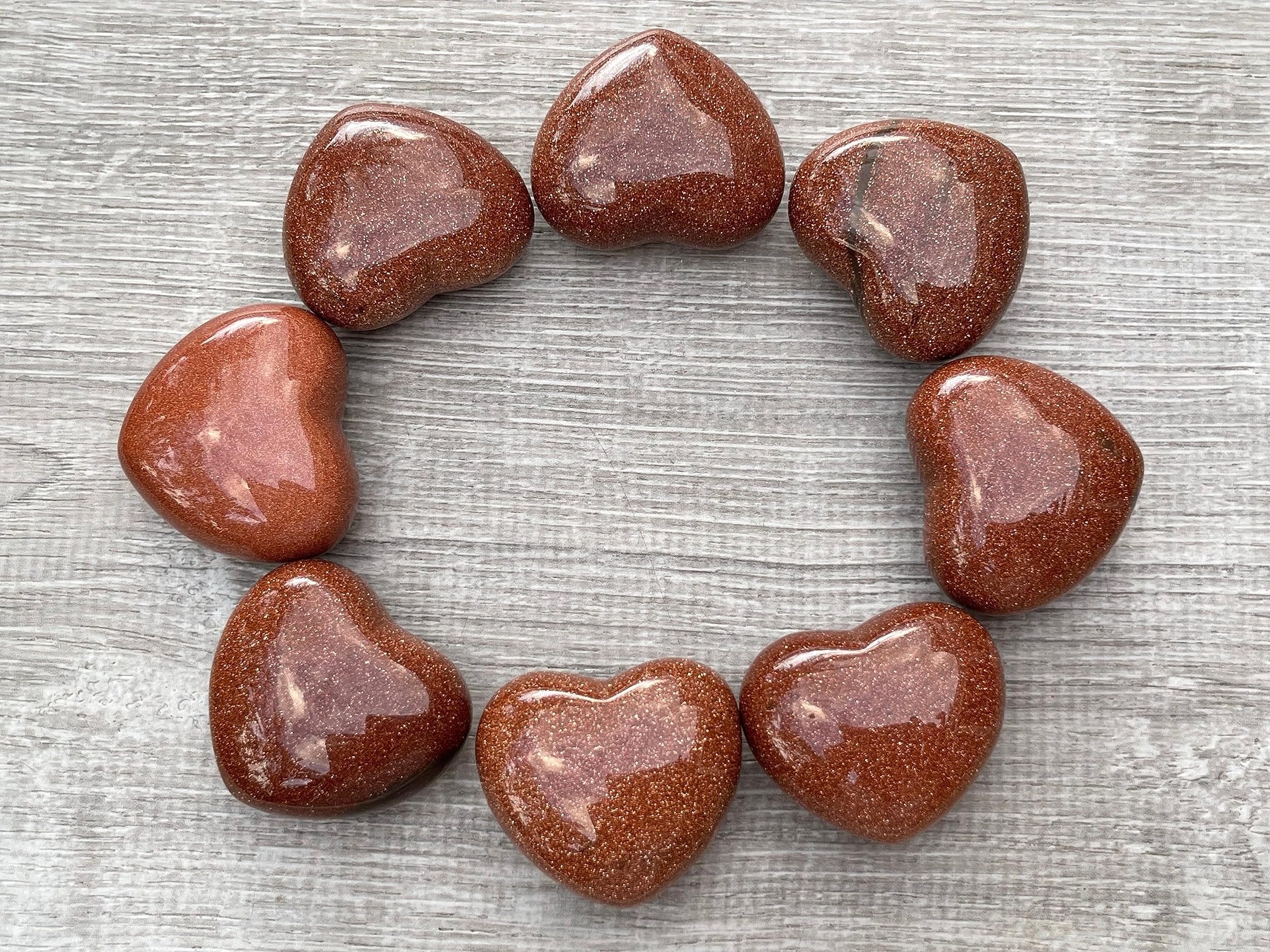 GAF Treasures Red Goldstone heart size 45-50 mm suitable for display