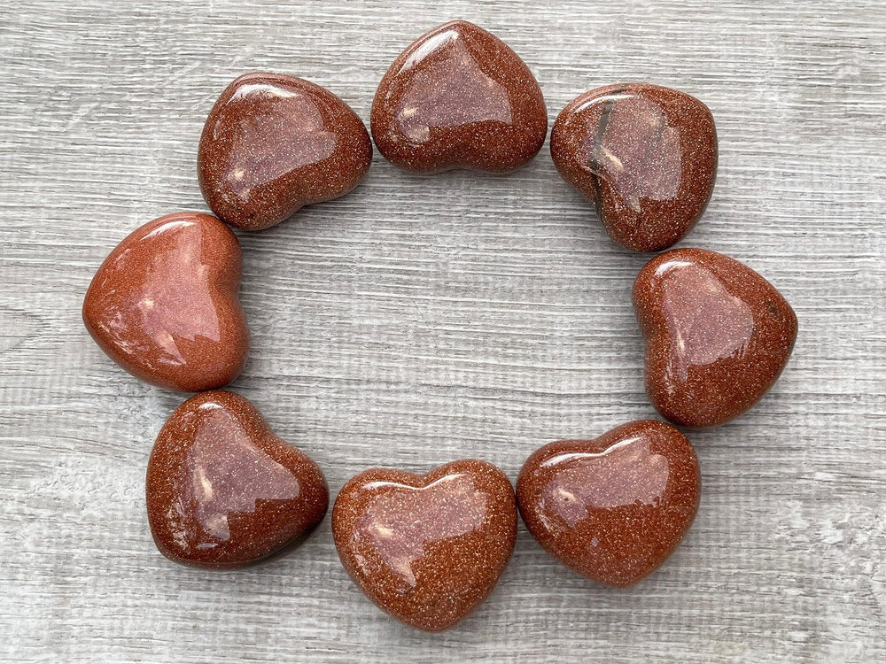 GAF Treasures Red Goldstone heart size 45-50 mm suitable for display