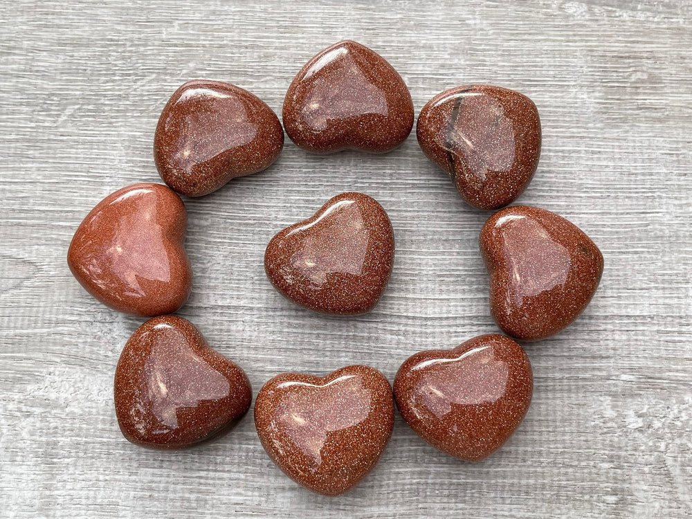 GAF Treasures Red Goldstone polished heart with copper flecks for confident energy