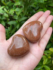 GAF Treasures Red Goldstone puff heart with smooth shine for calming grip