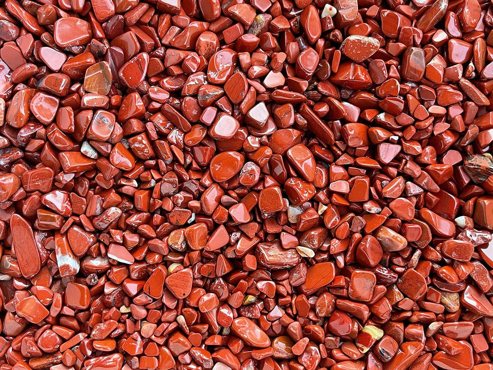GAF TREASURES Red Jasper chips eco-friendly and sustainably sourced.