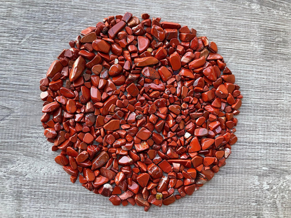 GAF TREASURES Red Jasper chips natural mini stones for decorative accents and craft projects.