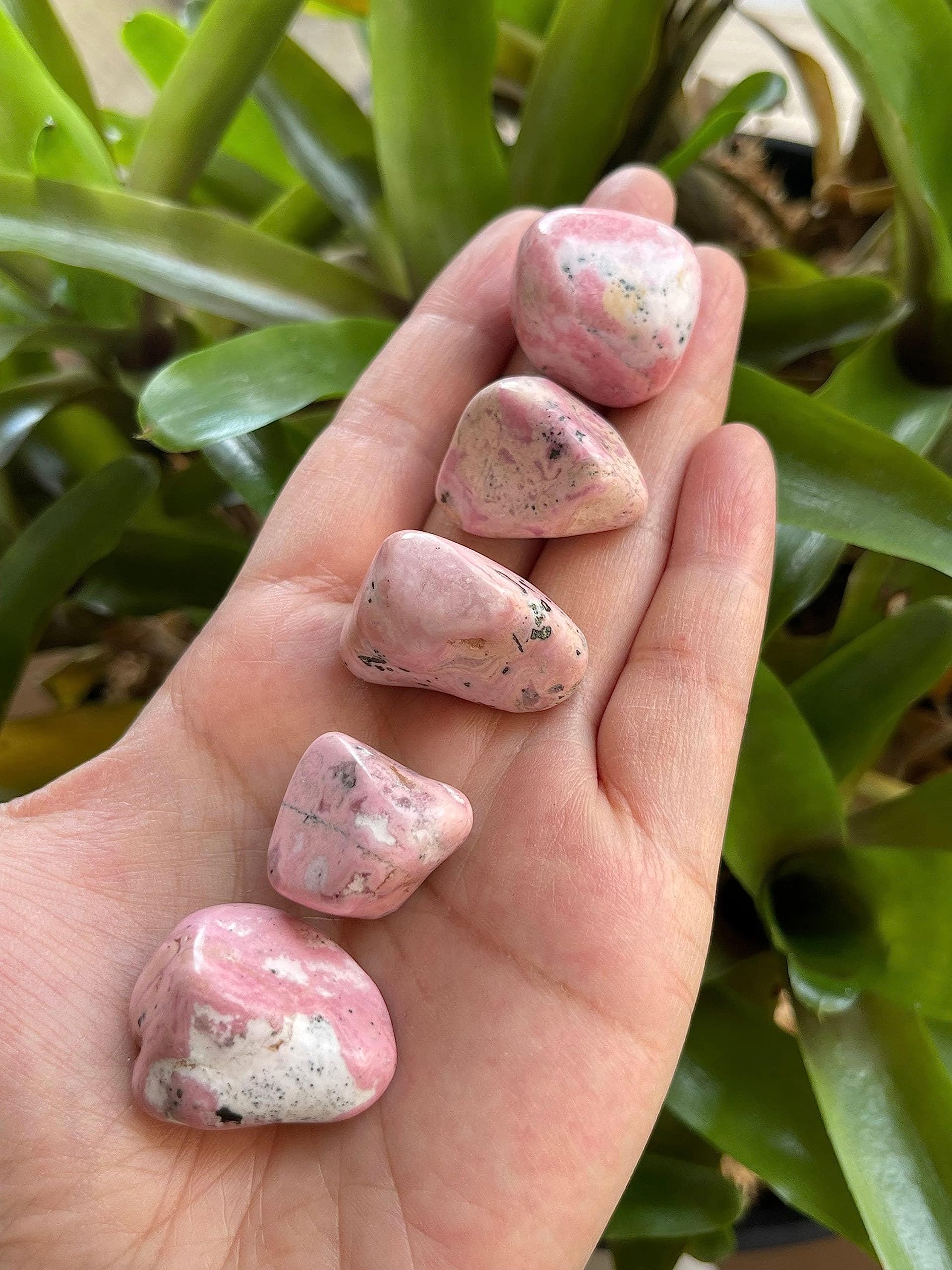 GAF TREASURES Rhodonite tumbled stones illustrating warmth during practice