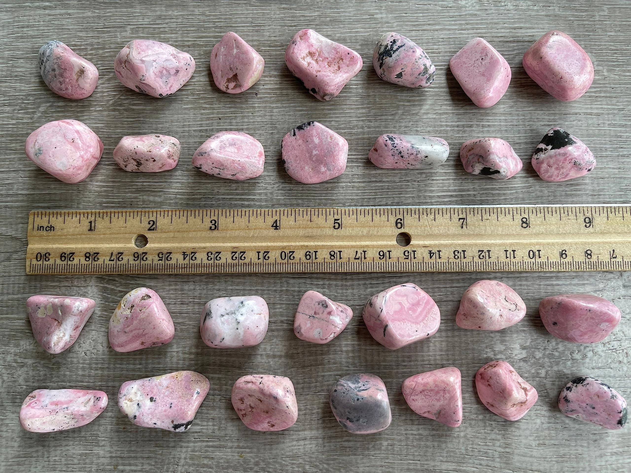 GAF TREASURES Rhodonite size range 0.75 to 1.25 inches for displays
