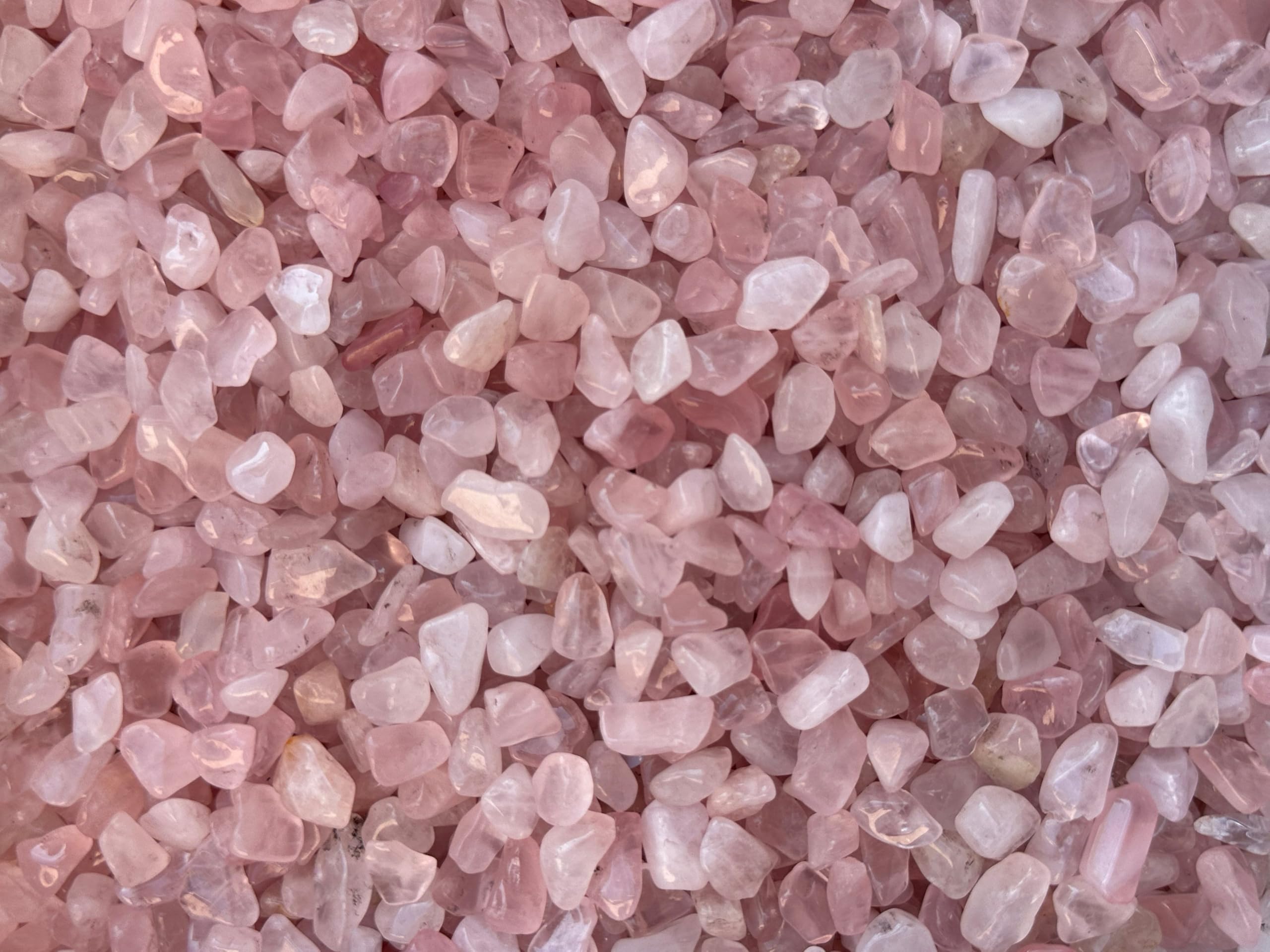 GAF Treasures rose quartz chips garden decor and terrarium accents.