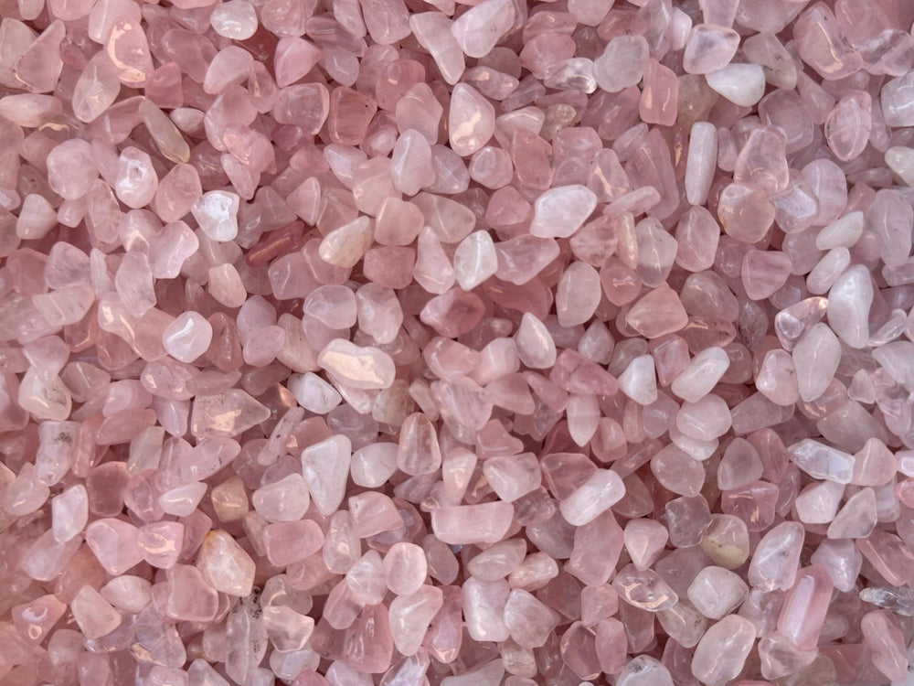 GAF Treasures rose quartz chips garden decor and terrarium accents.
