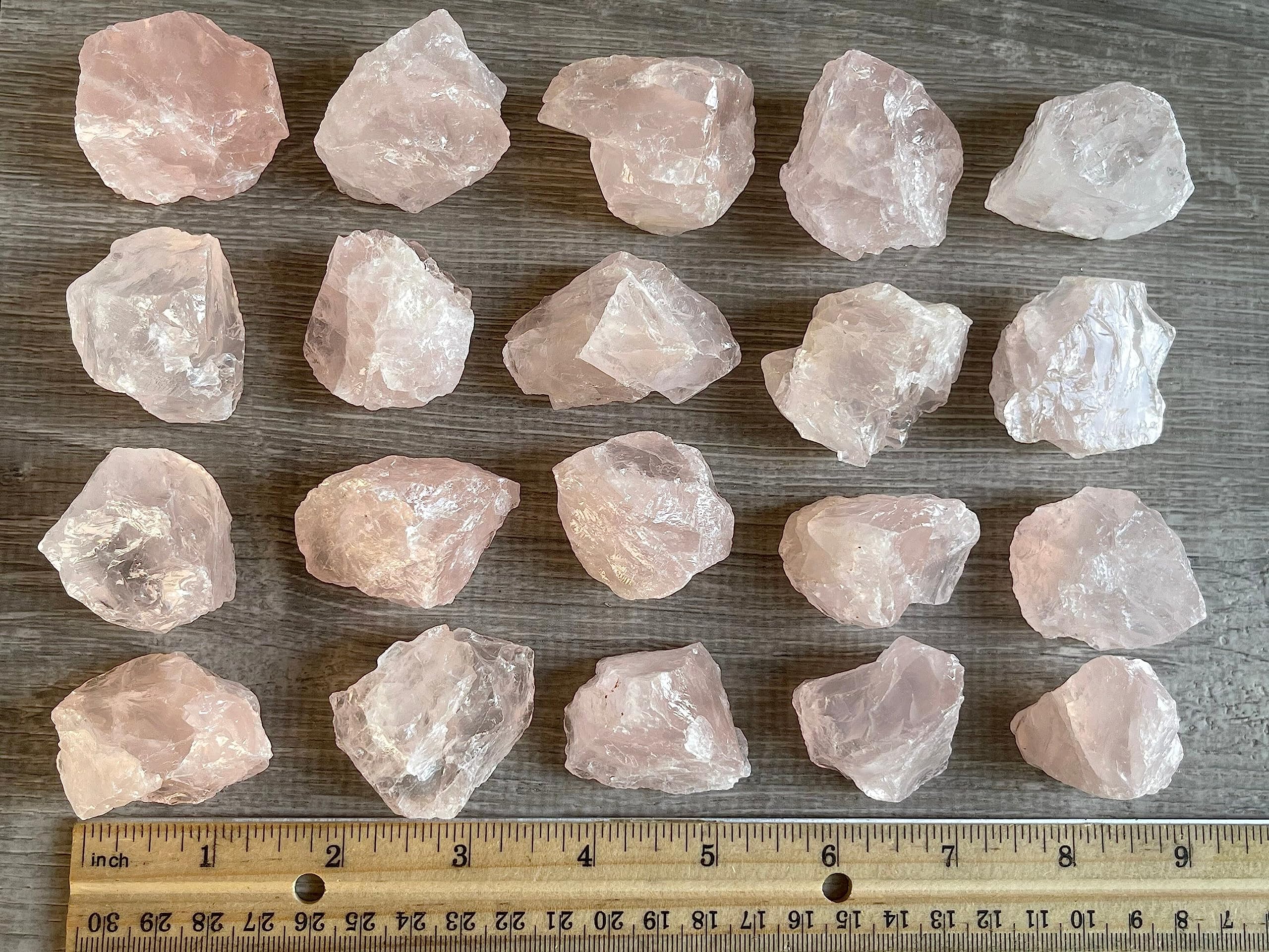 GAF TREASURES Rose Quartz crystals for Reiki inspired energy practices.