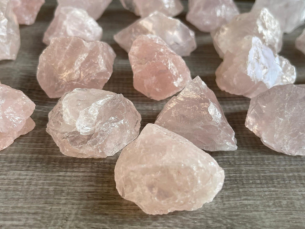 GAF TREASURES Rose Quartz raw crystals 1 to 2 inches ideal for cabbing and tumbling.