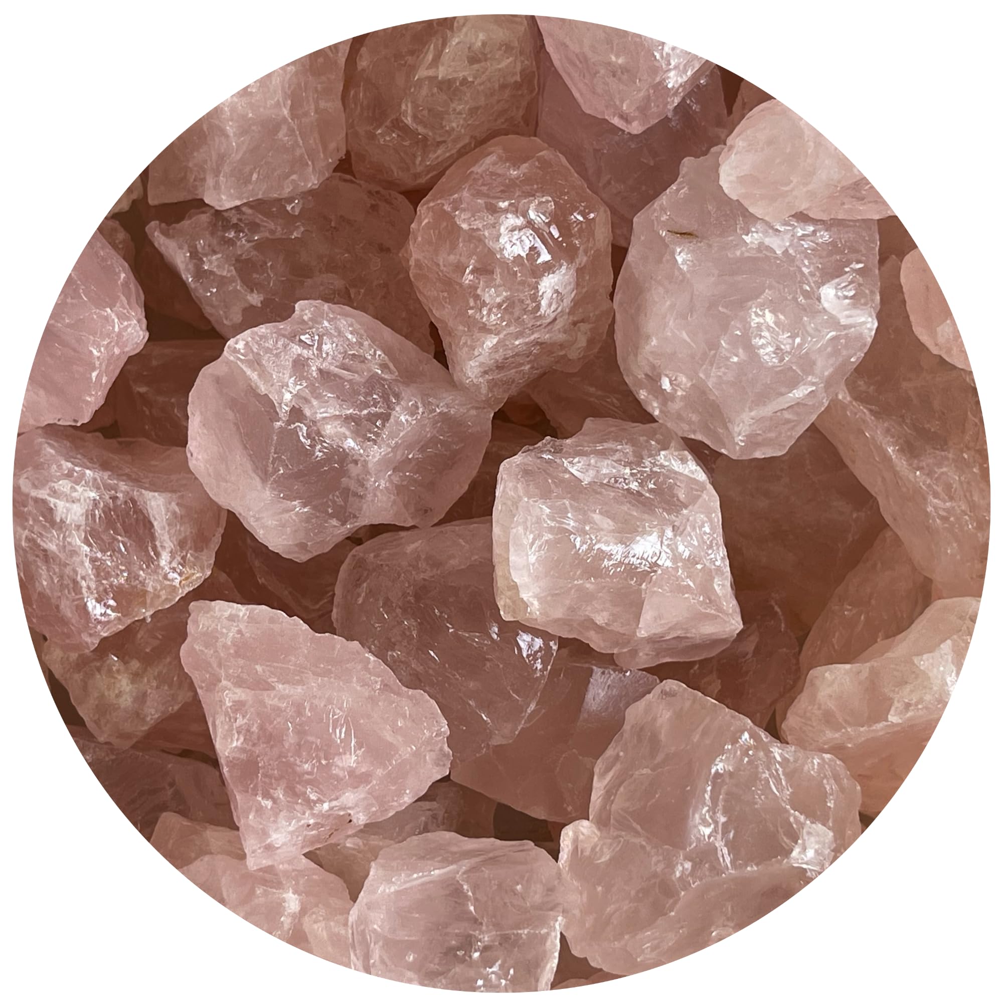 GAF TREASURES Rose Quartz rough stone collection for decor and crafts.