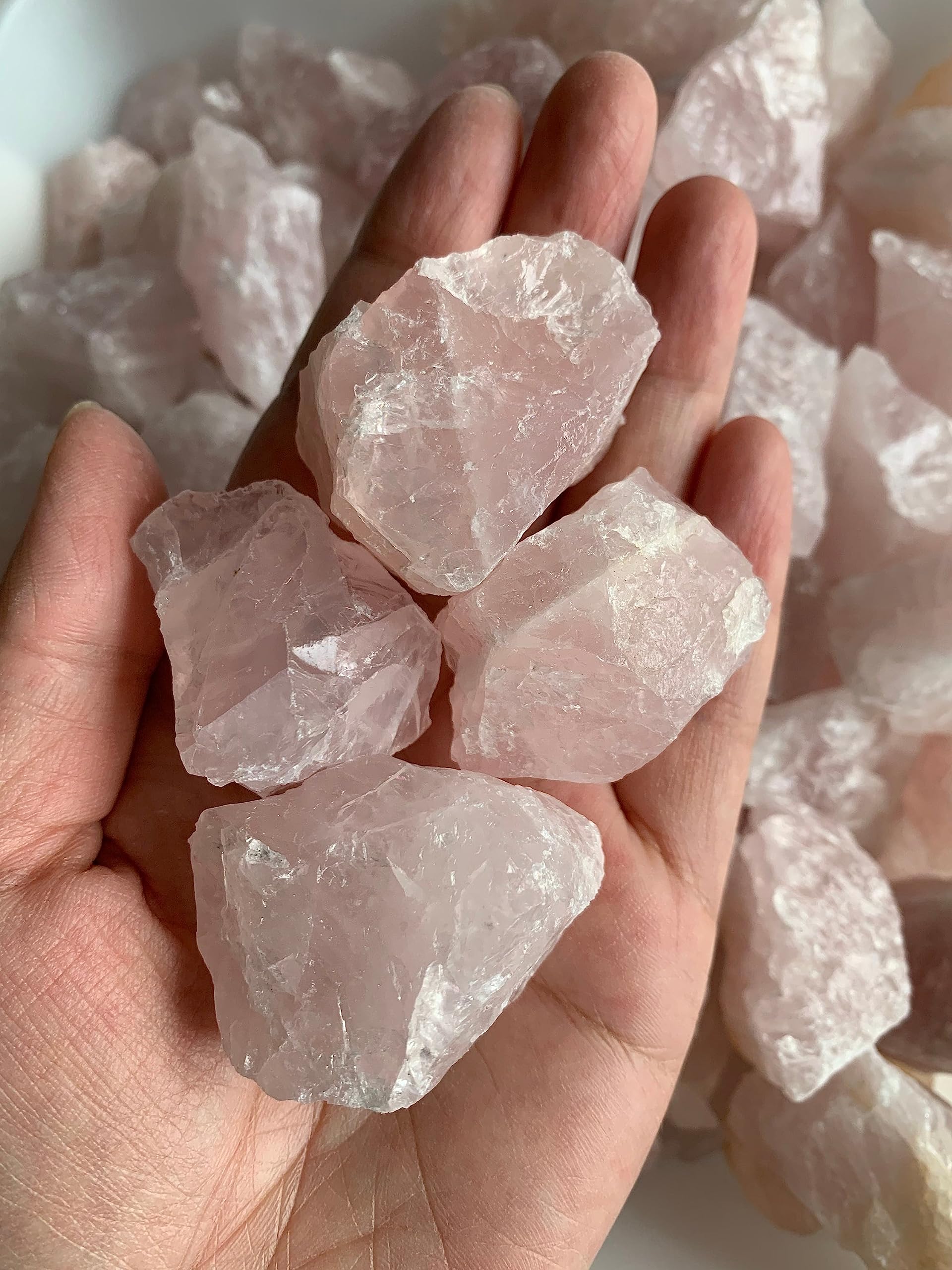 GAF TREASURES Bulk rose quartz rough stones 0.25 lb pack.