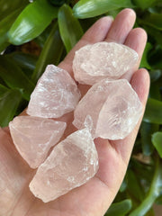 GAF TREASURES Rose Quartz rough stones for cabbing and polishing.