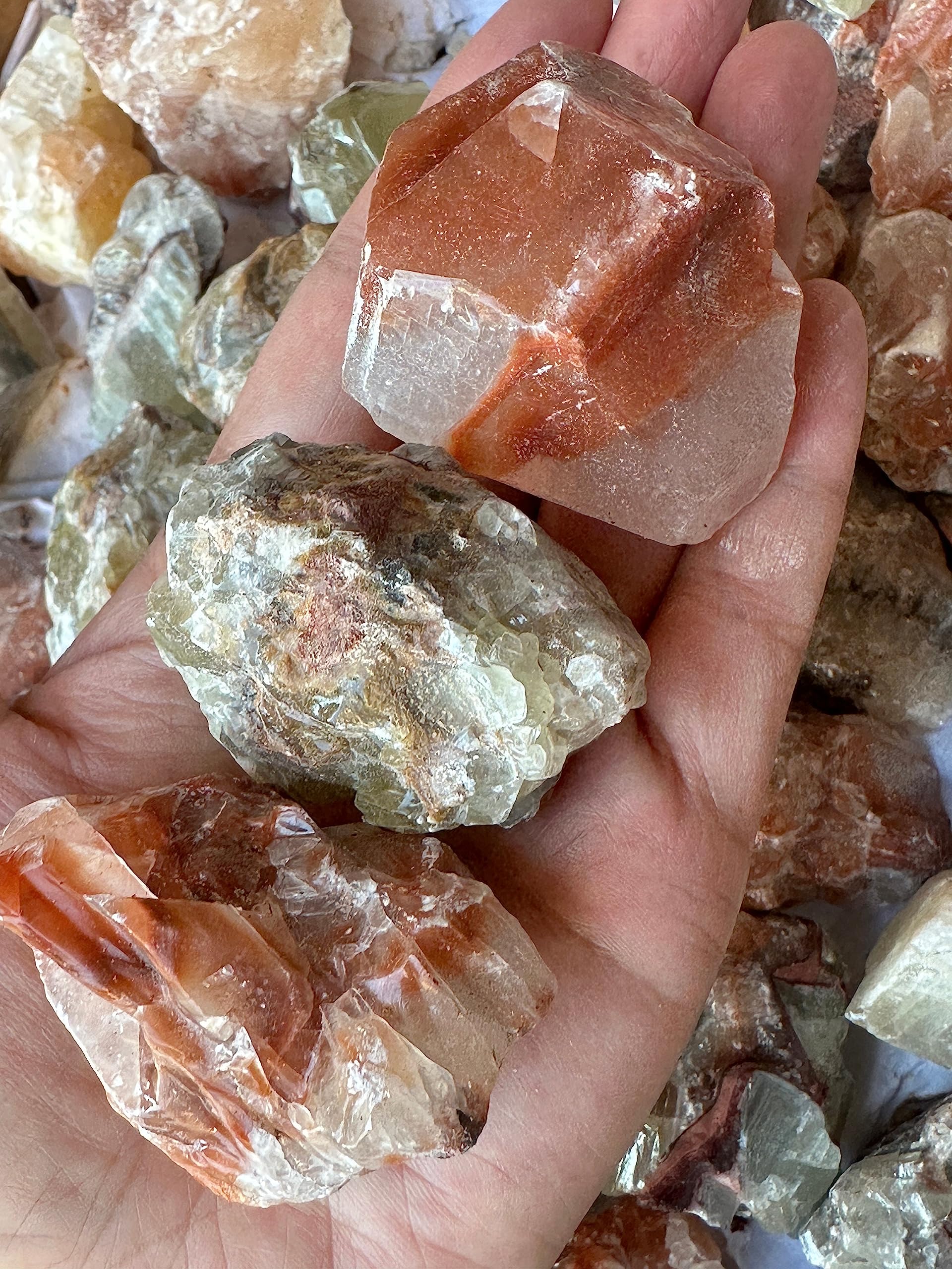 GAF TREASURES display-ready rough calcite stone with rugged surface for collections.