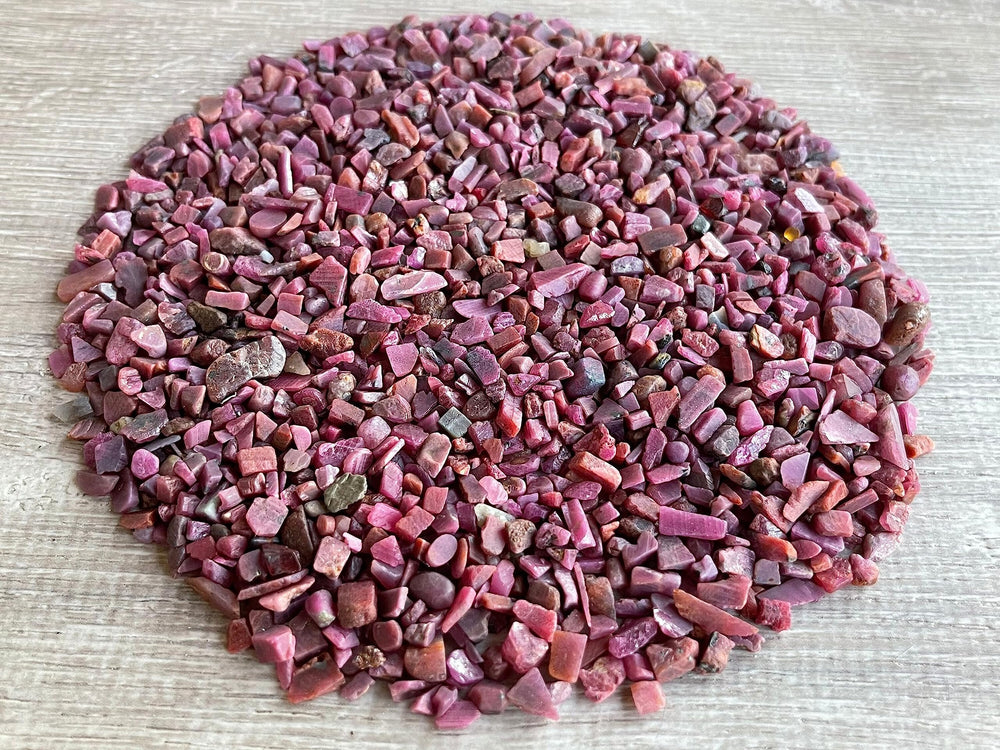 GAF TREASURES Ruby gemstone chips bulk 5lb for large projects.